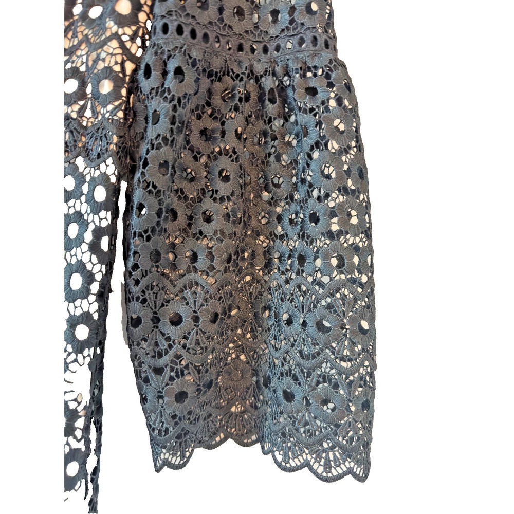 NWT J.Crew G7801 Bell Sleeve Daisylace Sheath Cocktail Dress Black Nude Size 6 - Picture 5 of 16